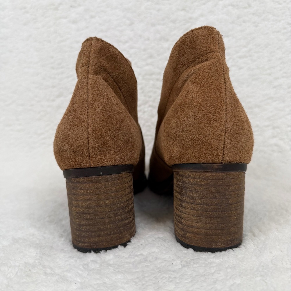 Bearpaw Women Brown Suede Cutout Block Heel Ankle Booties Size 10 - Picture 6 of 15